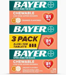 Aspirin 81mg Chewable Tablets Orange
